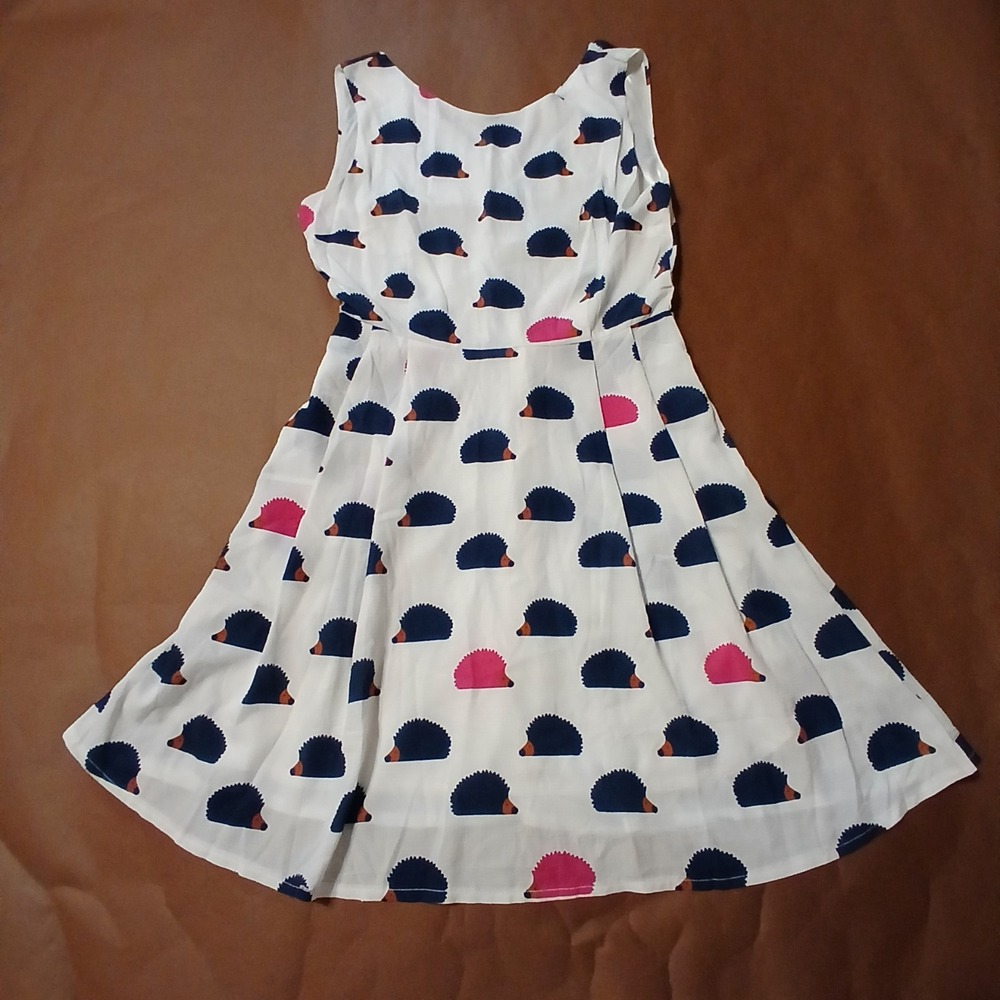 LA Soul Fit & Flare Day Dress Womens Medium Hedge Hog Sleeveless